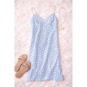 Hello Molly Women’s Quincy Ditsy Daisy Floral Mini Slip Dress Baby Blue Size S